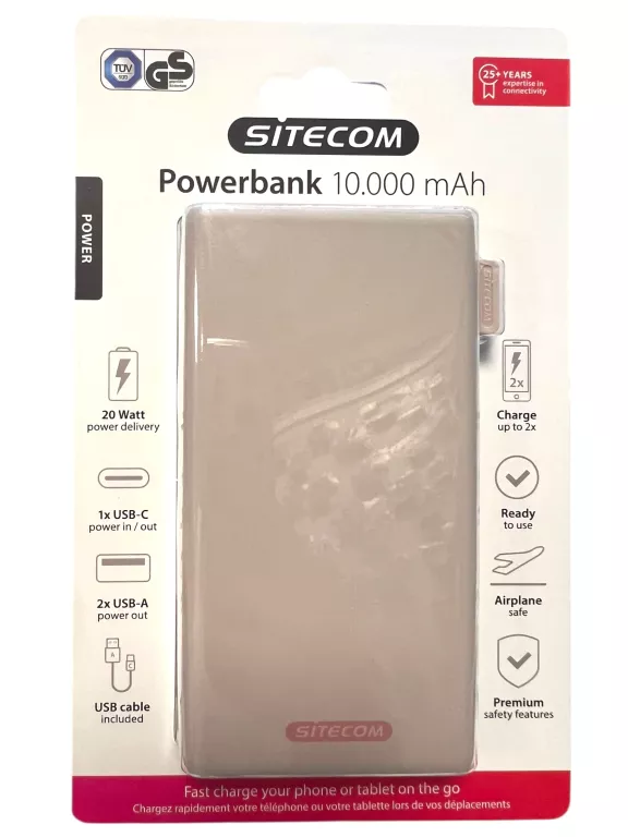 POWERBANK SITECOM 10000MAH RÓŻOWY