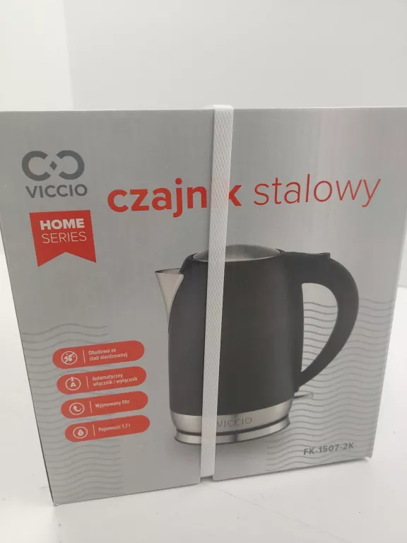 CZAJNIK ELEKTRYCZNY VICCIO FK-1507-2K STALOWY 1,7L