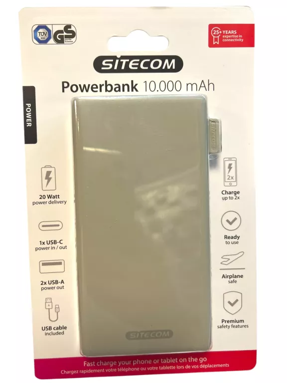 POWERBANK SITECOM 10000MAH SZARY
