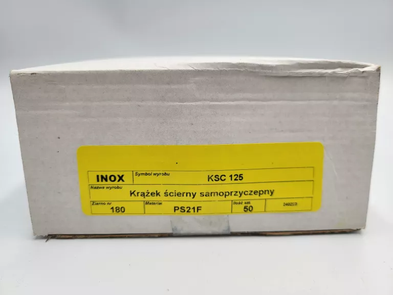 50 X KRĄŻEK ŚCIERNY INOX SAMOPRZYCZEPNY GR180 KSC 125 PS21F