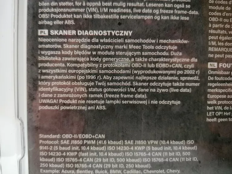 SKANER DIAGNOSTYCZNY MEEC TOOLS