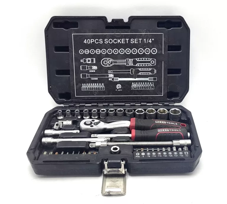ZESTAW KLUCZY MEEC TOOLS 1/4 40 CZĘŚCI