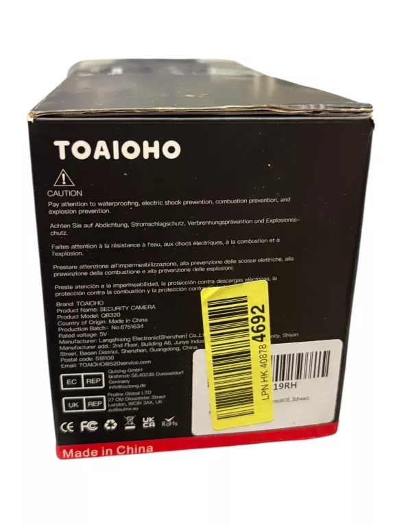 KAMERA IP MONITORING ZEWNĘTRZNY TOAIOHO QB320 ZESTAW 2SZT 2K IP66