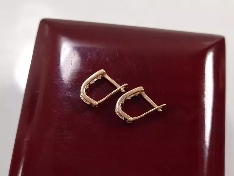 ZŁOTE KOLCZYKI CYRKONIE P585 1,13G 1CM