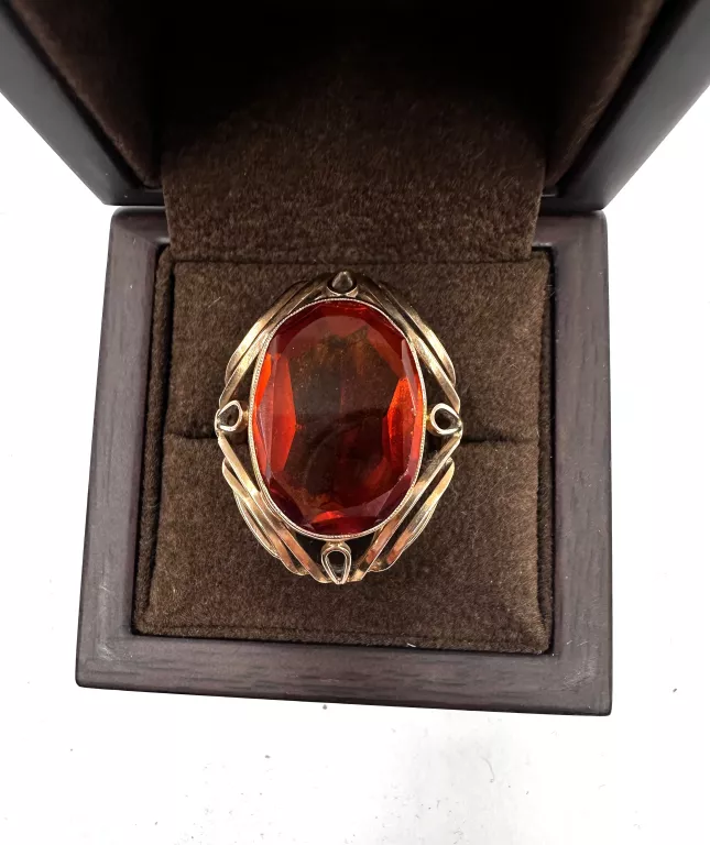 ZJAWISKOWY ZŁOTY PIERŚCIONEK Z KAMIENIEM 12,08G 585