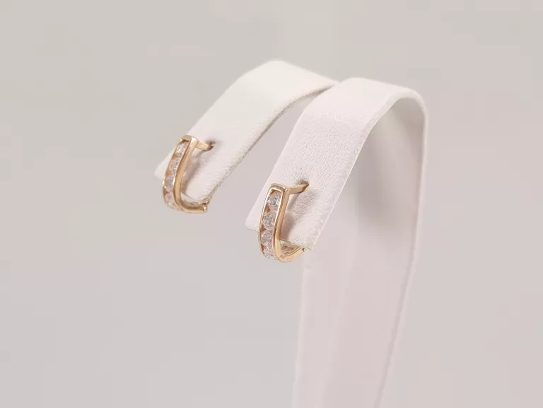 ZŁOTE KOLCZYKI CYRKONIE P585 1,13G 1CM