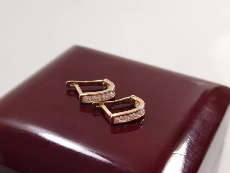 ZŁOTE KOLCZYKI CYRKONIE P585 1,13G 1CM