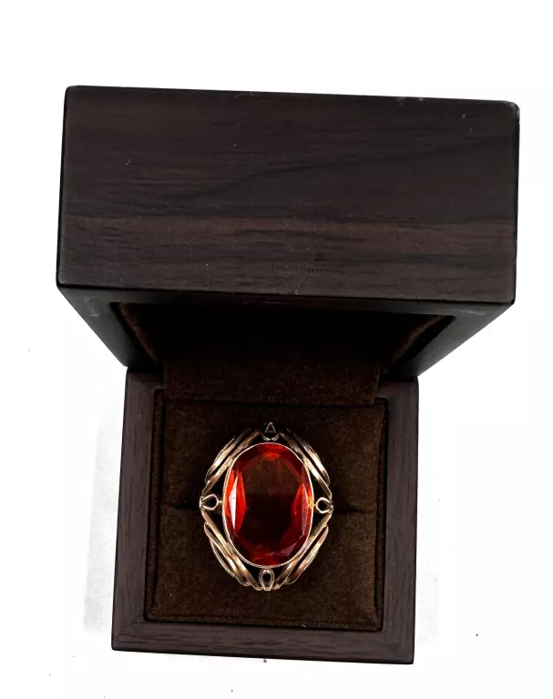 ZJAWISKOWY ZŁOTY PIERŚCIONEK Z KAMIENIEM 12,08G 585