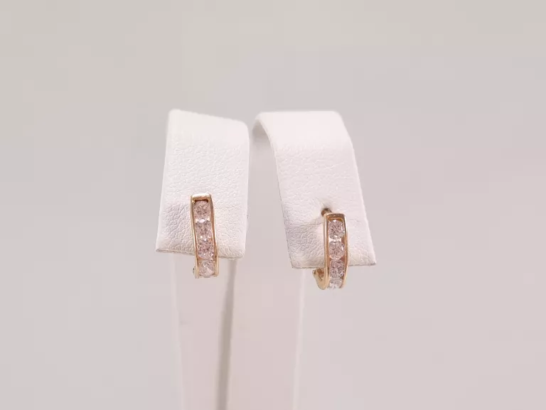 ZŁOTE KOLCZYKI CYRKONIE P585 1,13G 1CM