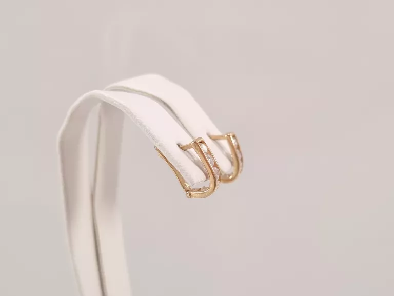 ZŁOTE KOLCZYKI CYRKONIE P585 1,13G 1CM