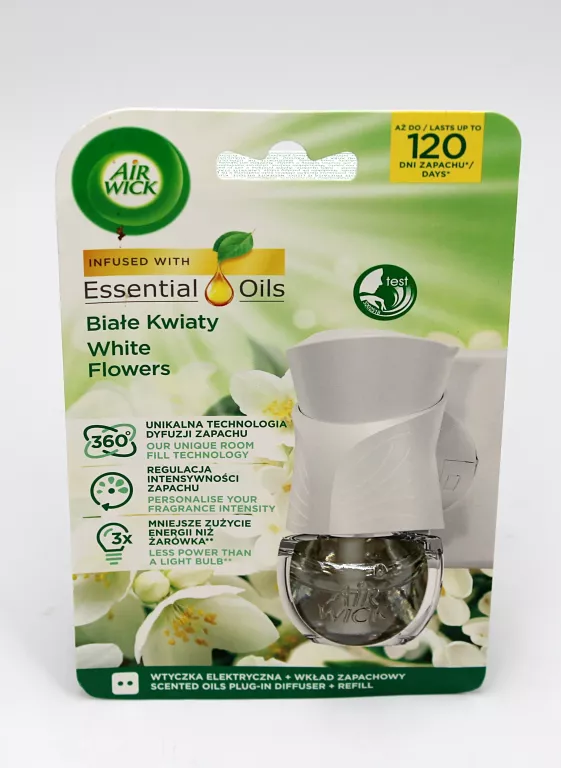 AIR WICK ELEKTRYCZNY ODŚWIEŻACZ POWIETRZA ZAPACH BIAŁE KWIATY KOMPLET 19ML