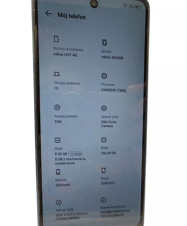 TELEFON INFINIX HOT 40I 256GB