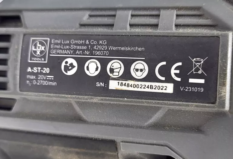 WYRZYNARKA LUX TOOLS A-ST-20