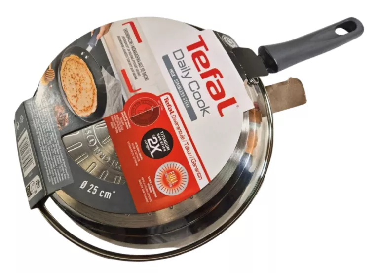 PATELNIA NALEŚNIKOWA TEFAL DAILY 25 TYTANOWA INOX DO NALEŚNIKÓW INDUKCJA