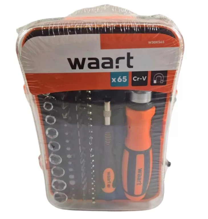 ZESTAW WKRĘTAKÓW Z BITAMI I NASADKAMI 1/4" CRV S2 PH PZ HEX 65 ELEMENTÓW