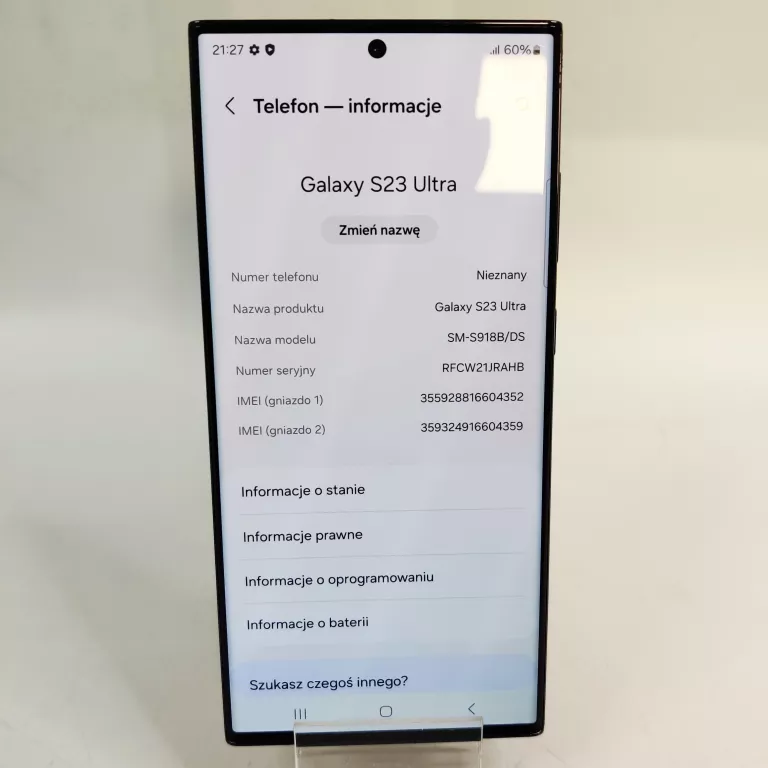 TELEFON SAMSUNG S23 ULTRA / PUDEŁKO 355928816604352 / OPV