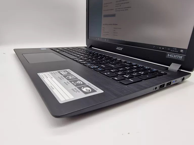 LAPTOP ACER ASPIRE 3 IC-I37020U 4/256GB SSD W10