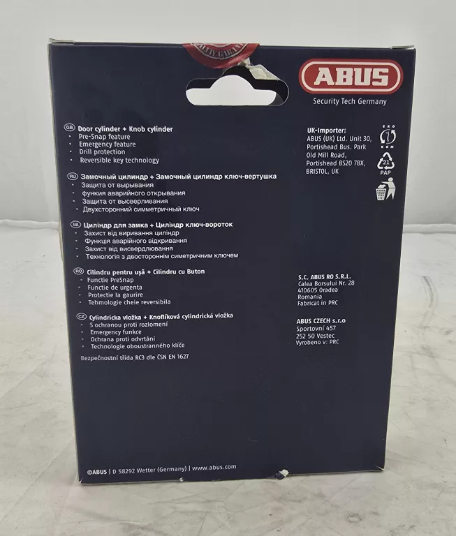 ZESTAW WKŁADEK ABUS D10PS+KD10PS 50/40