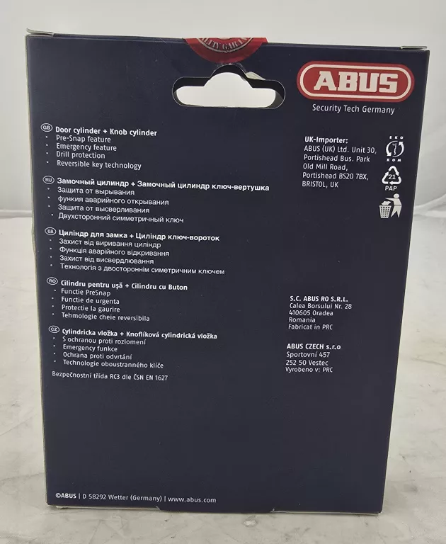 ZESTAW WKŁADEK ABUS D10PS+KD10PS 30/40