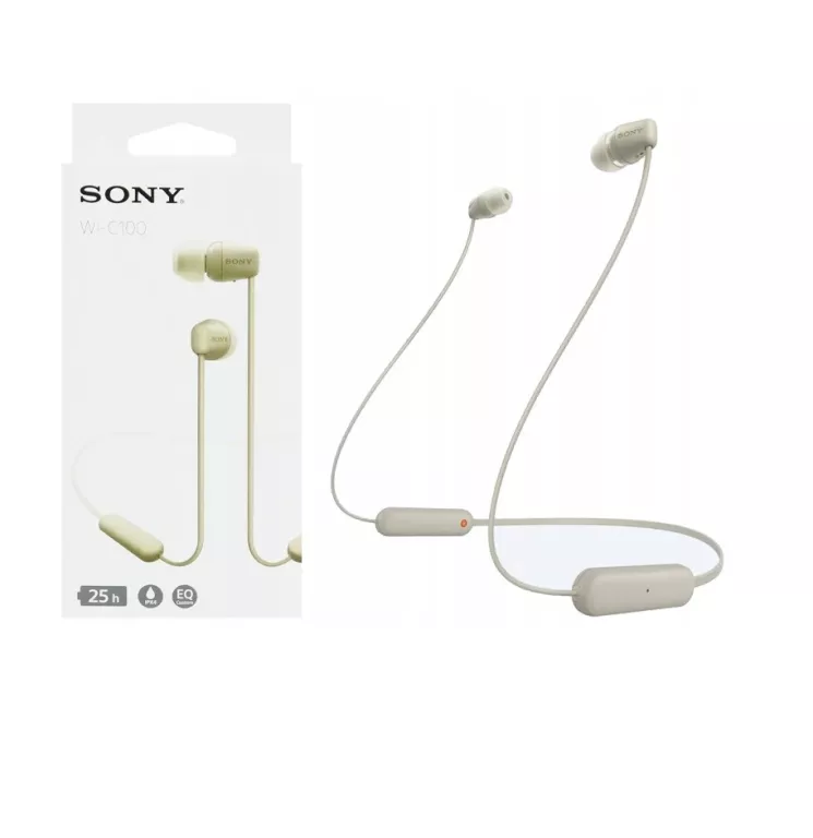 SŁUCHAWKI BEZPRZEWODOWE SONY WI-C100B IPX4 BT 5.0 ASYSTENT GŁOSOWY 25H