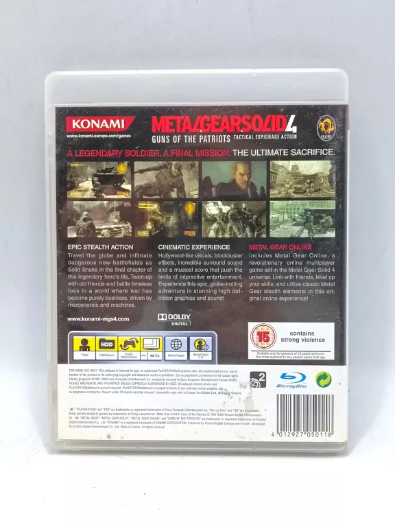 METAL GEAR SOLID 4: GUNS OF THE PATRIOTS SONY PLAYSTATION 3 (PS3)