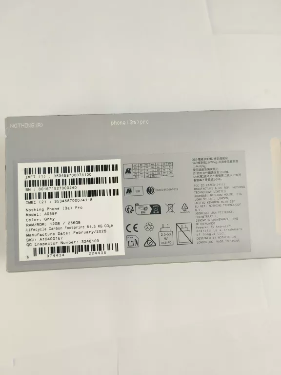 TELEFON NOTHING PHONE 3A PRO 12/256GB KOMPLET