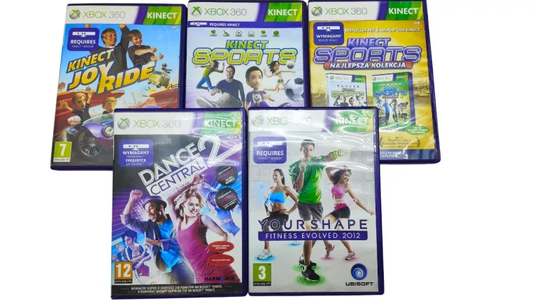 KONSOLA XBOX 360 SLIM + KINECT + GRY FITNESS + PAD – IDEALNA NA PREZENT