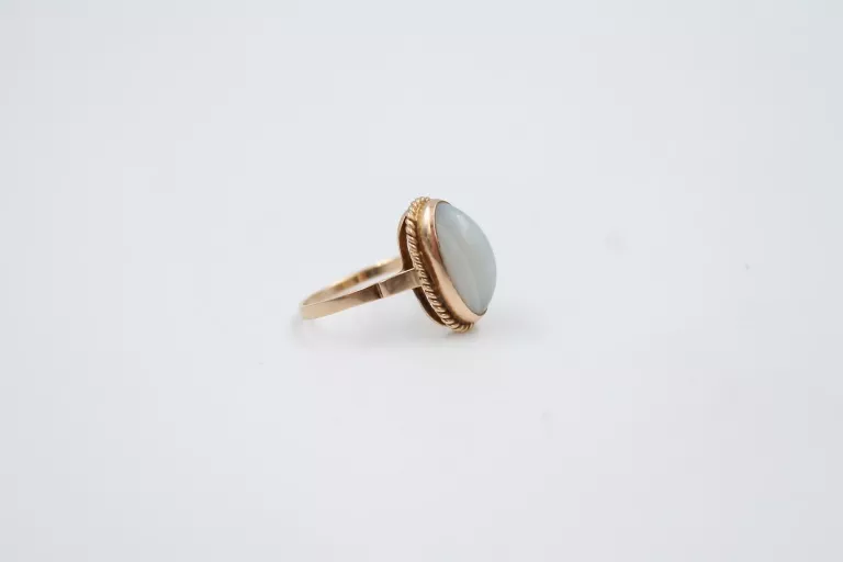 PIĘKNY, ZŁOTY PIERŚCIONEK Z KAMIENIEM 585, R.16