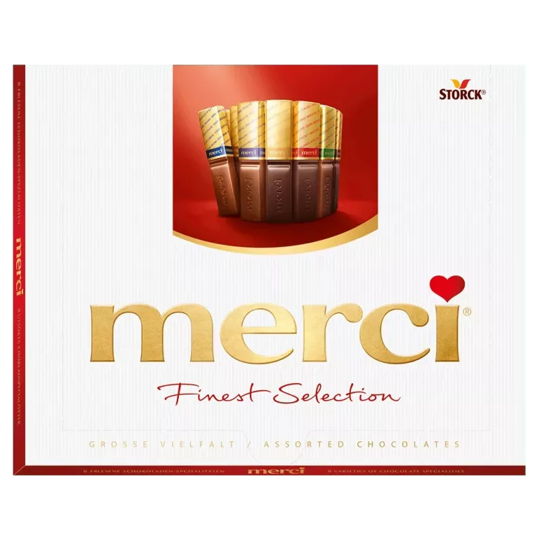 MERCI FINEST SELECTION BOMBONIERKA CZEKOLADKI PRALINKI STORCK ORYGINAŁ 250