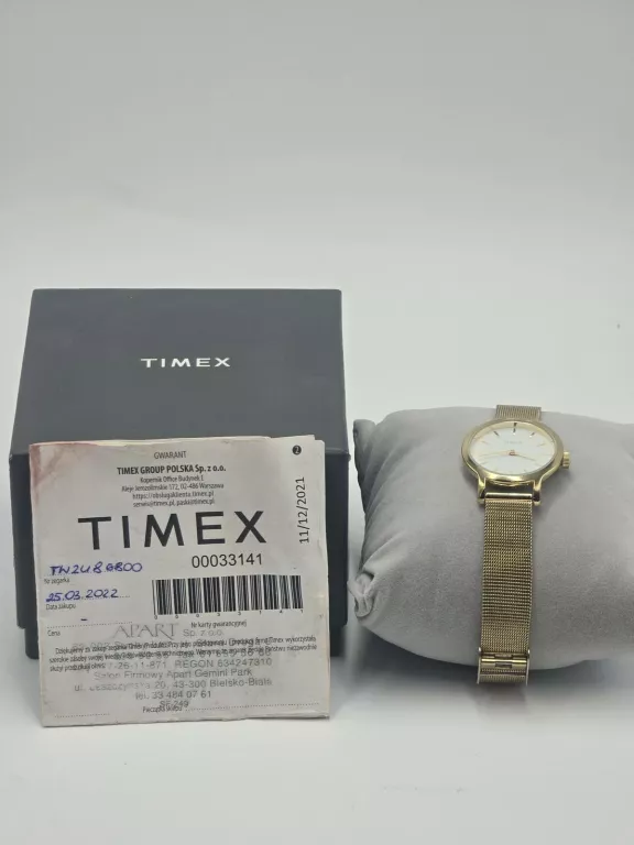 ZEGAREK DAMSKI TIMEX TW2U86800 ZŁOTY BRANSOLETA KOMPLET