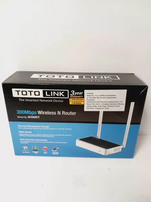 TOTOLINK N300RT ROUTER BEZPRZEWODOWY KOMPLET