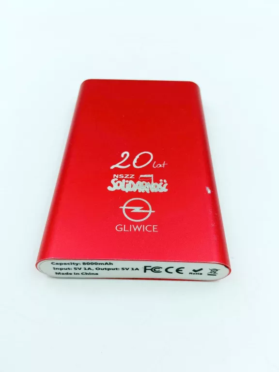 POWERBANK 8000 MAH NSZZ SOLIDARNOŚC 20 LAT OPEL GLIWICE