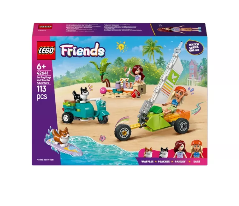 LEGO FRIENDS 42641 PRZYGODA Z SURFUJĄCYMI PSAMI I SKUTEREM