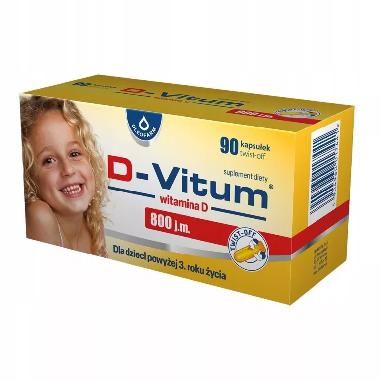 SUPLEMENT DIETY D-VITUM 800 J.M. WITAMINA D DLA DZIECI 90 KAPSUŁEK 04/2026