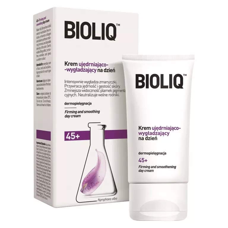 BIOLIQ 45+ KREM DO TWARZY UJĘDRNIAJĄCO-WYGŁADZAJĄCY NA DZIEŃ 50ML. 10/2027
