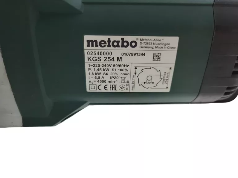 PIŁA UKOŚNICA METABO KGS 254 M