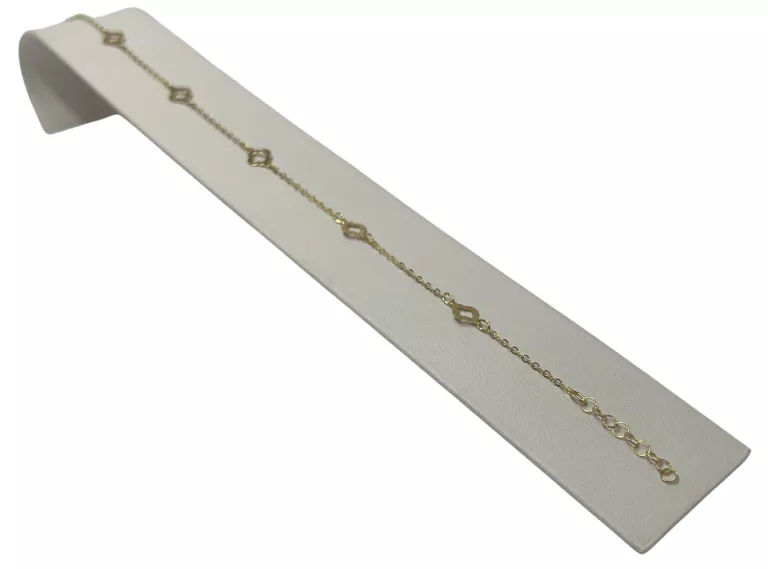 ŚLICZNA, ZŁOTA BRANSOLETKA NA NOGĘ 1,15G/P.585/22,5-24,5CM