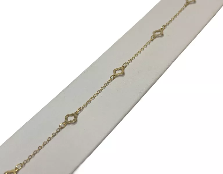 ŚLICZNA, ZŁOTA BRANSOLETKA NA NOGĘ 1,15G/P.585/22,5-24,5CM