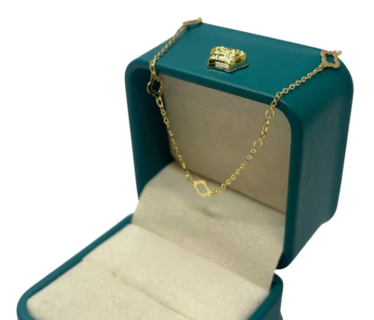 ŚLICZNA, ZŁOTA BRANSOLETKA NA NOGĘ 1,15G/P.585/22,5-24,5CM