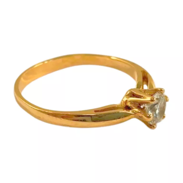 BRYLANTOWY PIERSCIONEK ZŁOTY 14K P.585 2,55G R:16