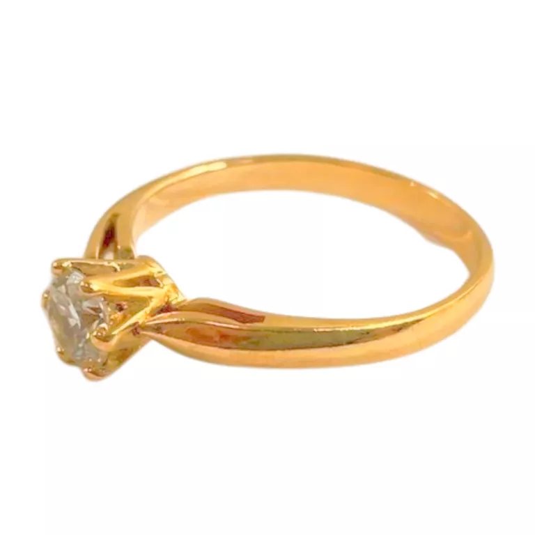 BRYLANTOWY PIERSCIONEK ZŁOTY 14K P.585 2,55G R:16