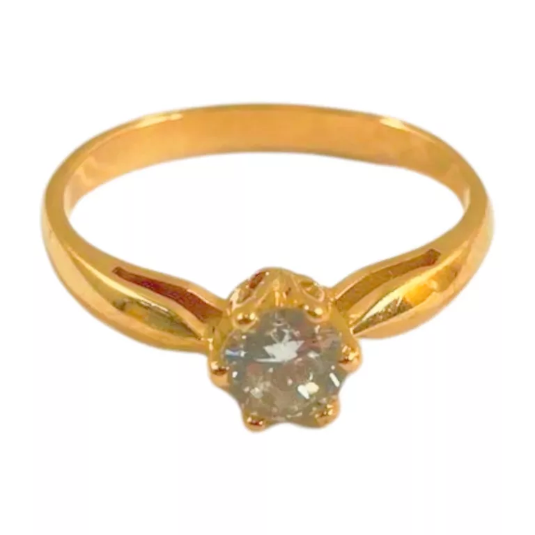 BRYLANTOWY PIERSCIONEK ZŁOTY 14K P.585 2,55G R:16