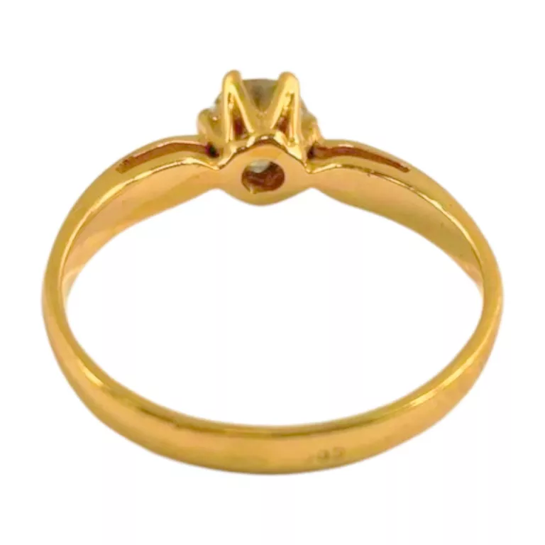BRYLANTOWY PIERSCIONEK ZŁOTY 14K P.585 2,55G R:16