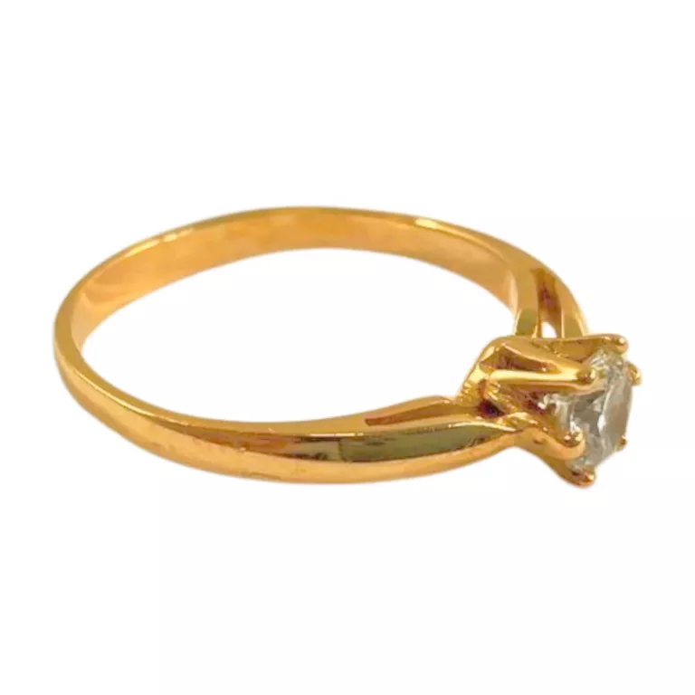 BRYLANTOWY PIERSCIONEK ZŁOTY 14K P.585 2,55G R:16