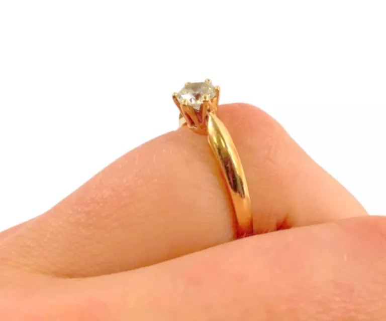 BRYLANTOWY PIERSCIONEK ZŁOTY 14K P.585 2,55G R:16