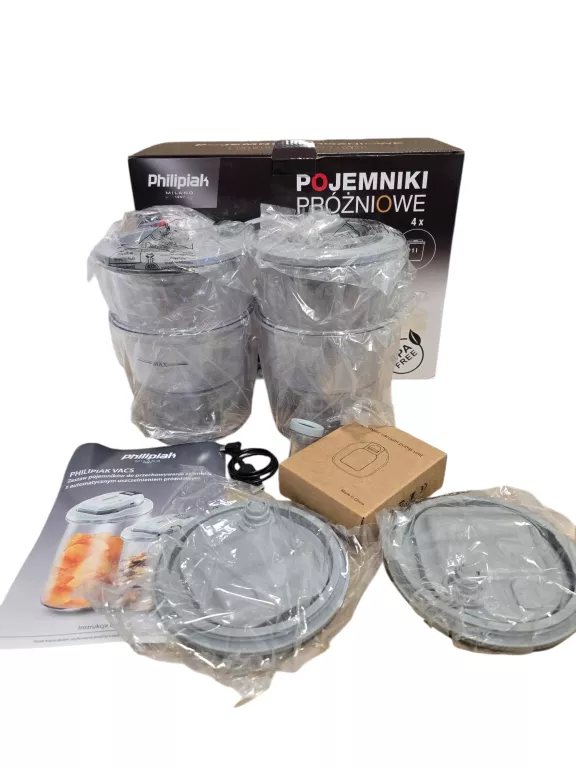 POJEMNIKI PRÓŻNIOWE PHILIPIAK 4X1L+ POMPKA