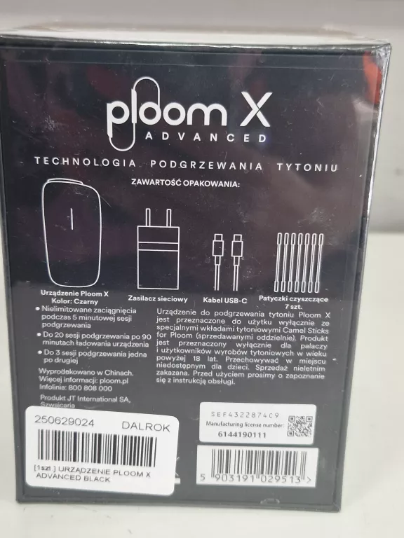 URZĄDZENIE DO PODGRZEWANIA TYTONIU PLOOM X ADVANCED BLACK WKŁADY CAMEL