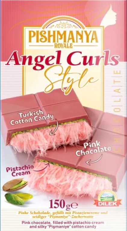 RÓŻOWA CZEKOLADA ANGEL HAIR ANIELSKIE WŁOSY 150G Z WATĄ CUKROWĄ