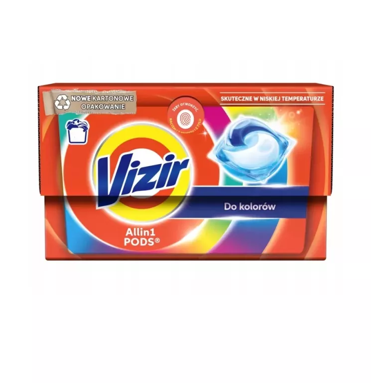 VIZIR ALL-IN-1 PODS KAPSUŁKI DO PRANIA, DO KOLOROWYCH UBRAŃ, 22 PRAŃ