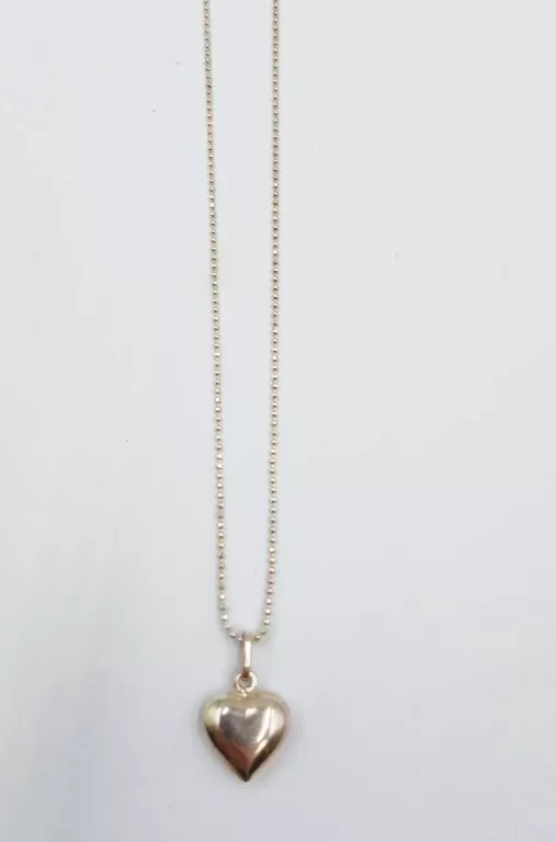 SREBRNY ŁANCUSZEK Z SERDUSZKIEM P 925 1,98G